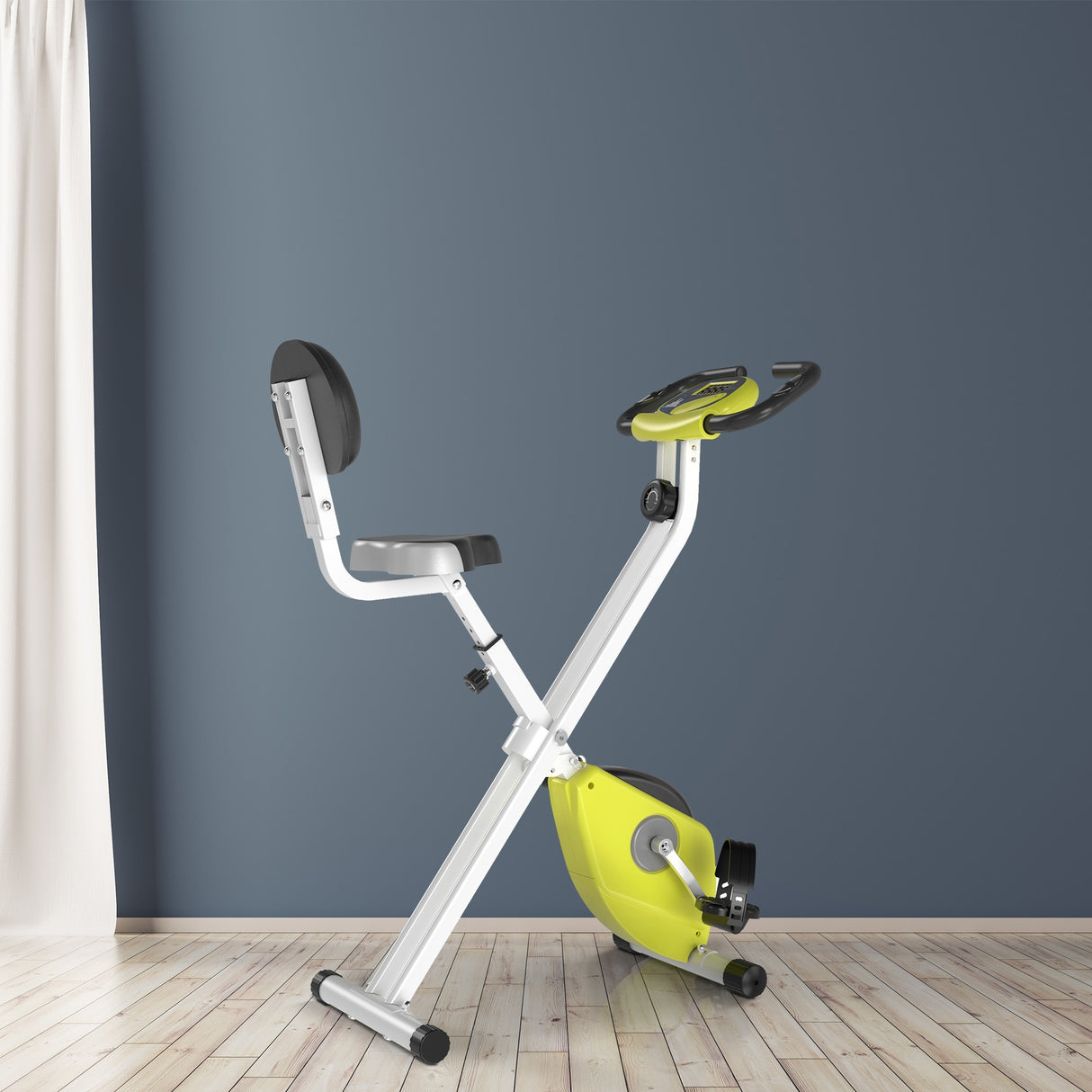 easycomfort easycomfort cyclette pieghevole da fitness in acciaio con altezza regolabile resistenza magnetica a 8 livelli schermo lcd gialla ean 8054144135694