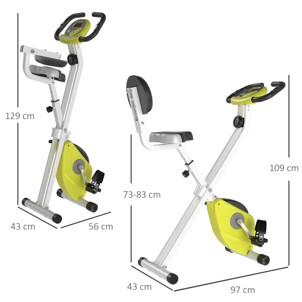 easycomfort easycomfort cyclette pieghevole da fitness in acciaio con altezza regolabile resistenza magnetica a 8 livelli schermo lcd gialla ean 8054144135694