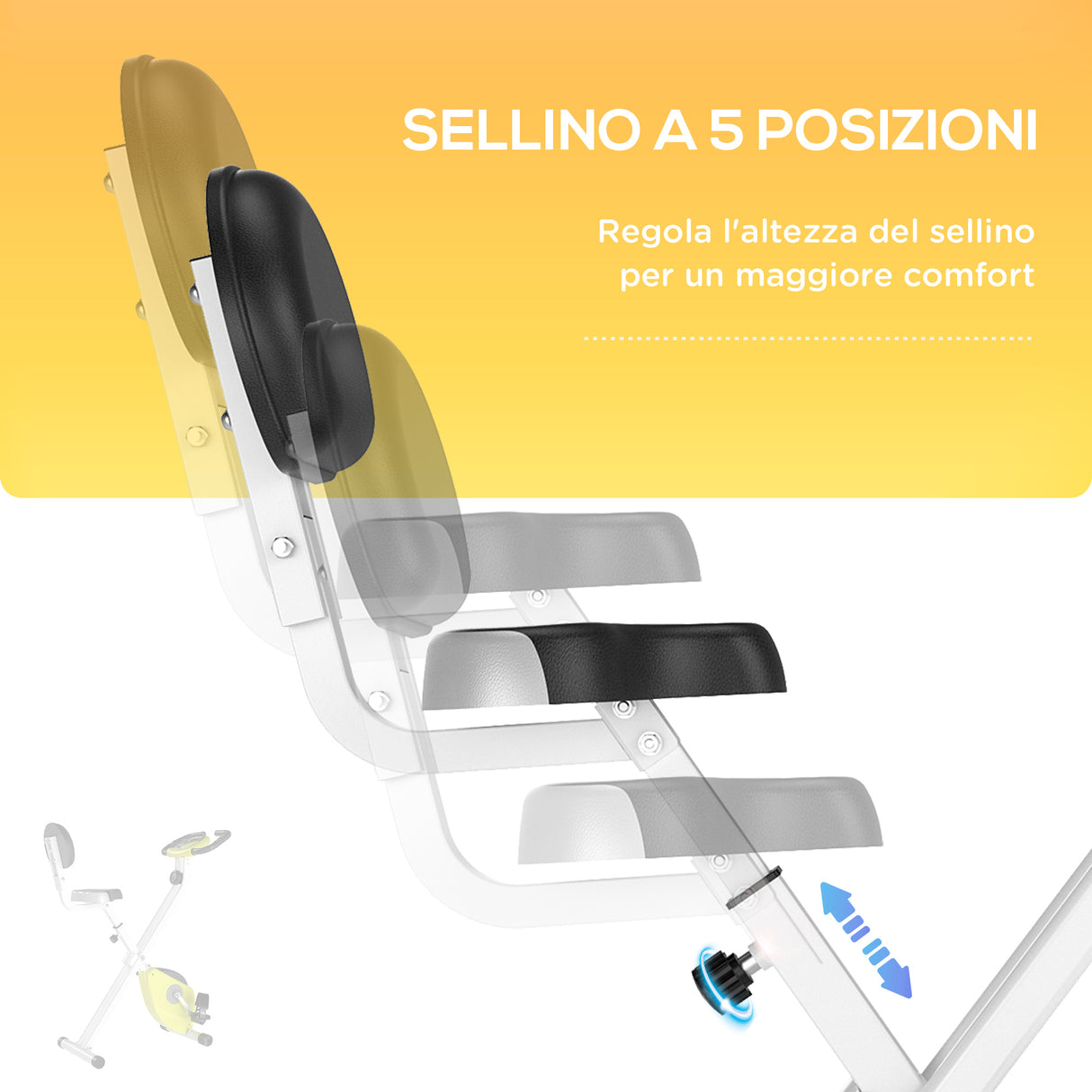 easycomfort easycomfort cyclette pieghevole da fitness in acciaio con altezza regolabile resistenza magnetica a 8 livelli schermo lcd gialla ean 8054144135694