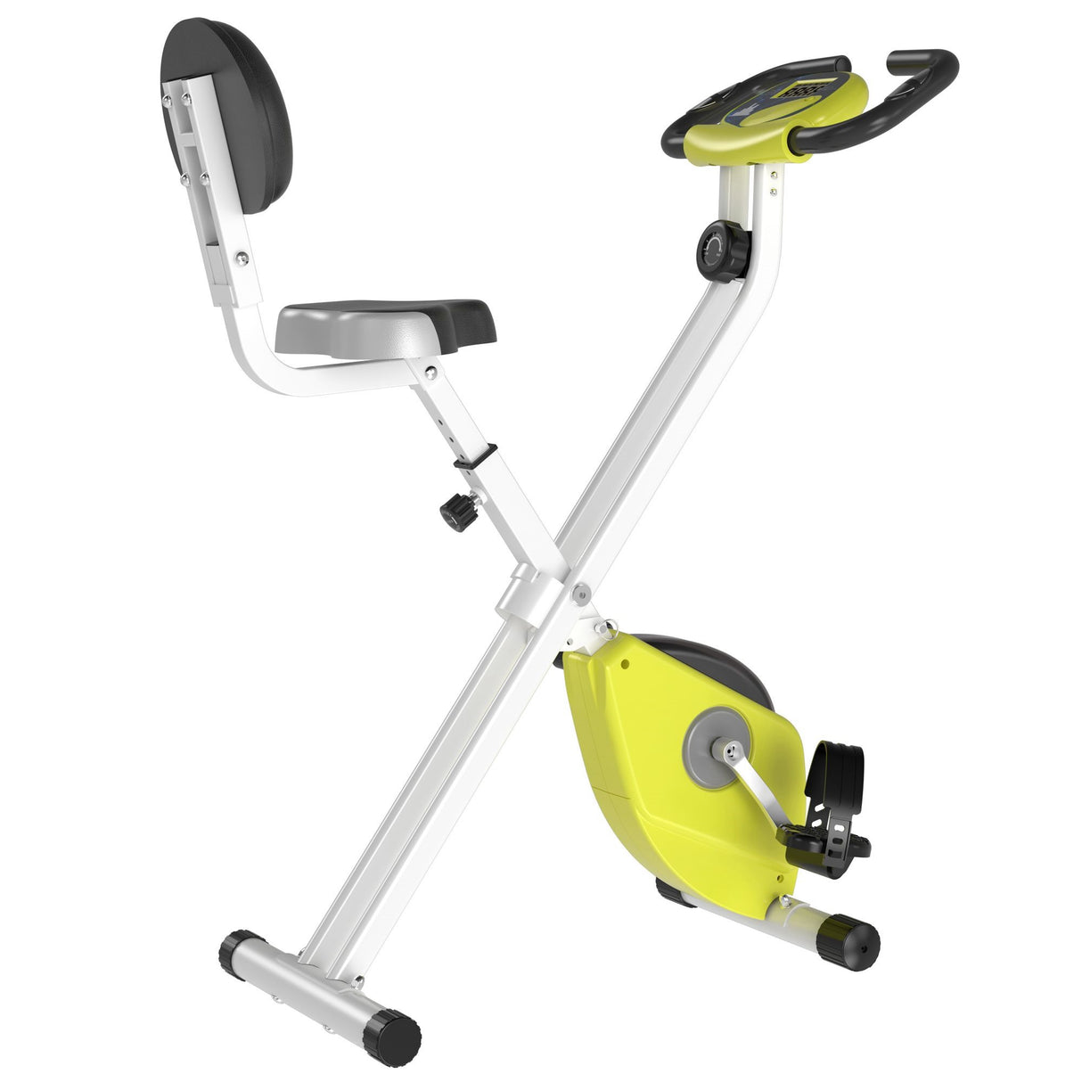 easycomfort easycomfort cyclette pieghevole da fitness in acciaio con altezza regolabile resistenza magnetica a 8 livelli schermo lcd gialla ean 8054144135694