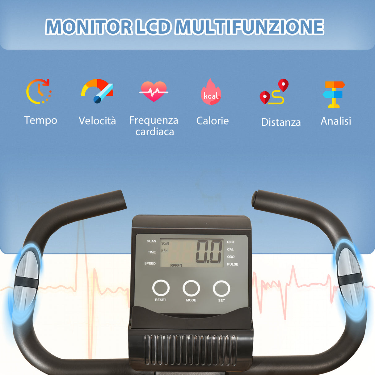 easycomfort easycomfort cyclette pieghevole 2 in 1 resistenza magnetica regolabile 8 livelli nero ean 8055776912271