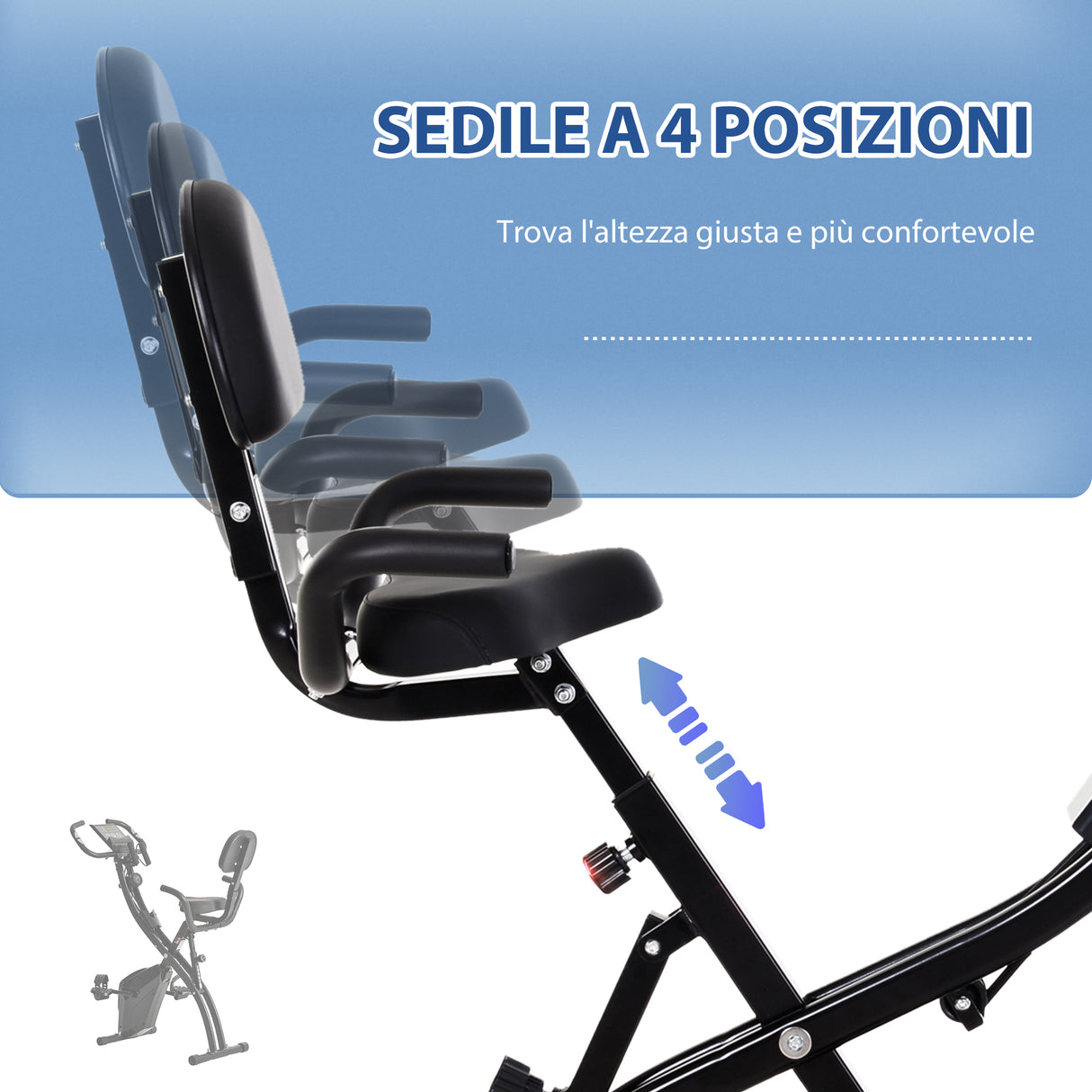 easycomfort easycomfort cyclette pieghevole 2 in 1 resistenza magnetica regolabile 8 livelli nero ean 8055776912271
