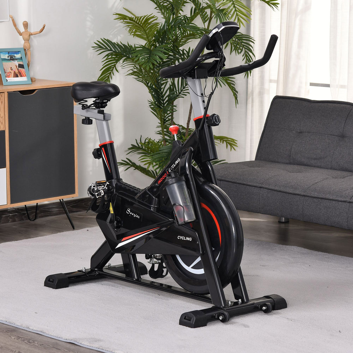 easycomfort easycomfort cyclette per allenamento cardio trainer con monitor lcd in acciaio nero ean 8055776913803