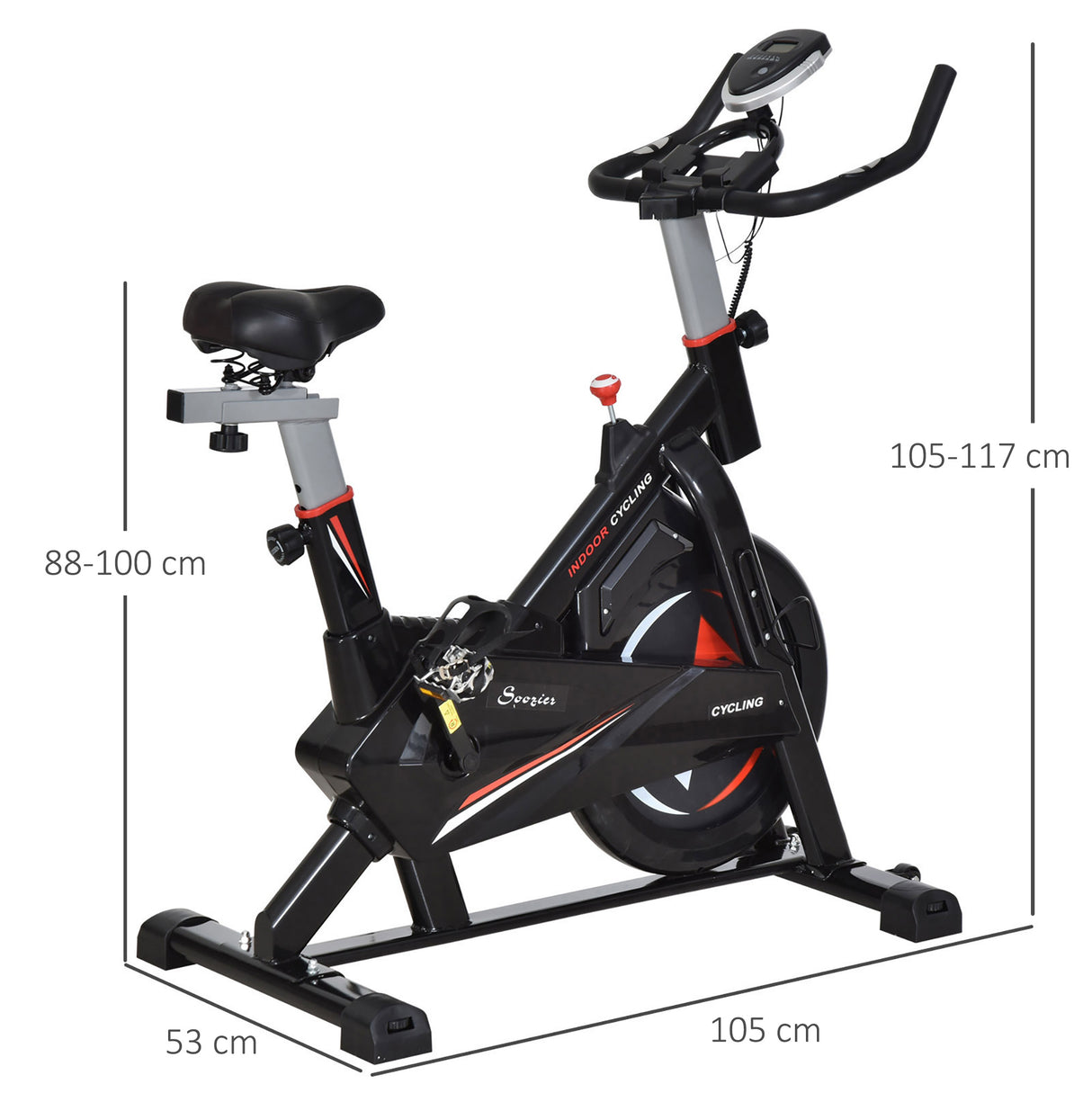 easycomfort easycomfort cyclette per allenamento cardio trainer con monitor lcd in acciaio nero ean 8055776913803