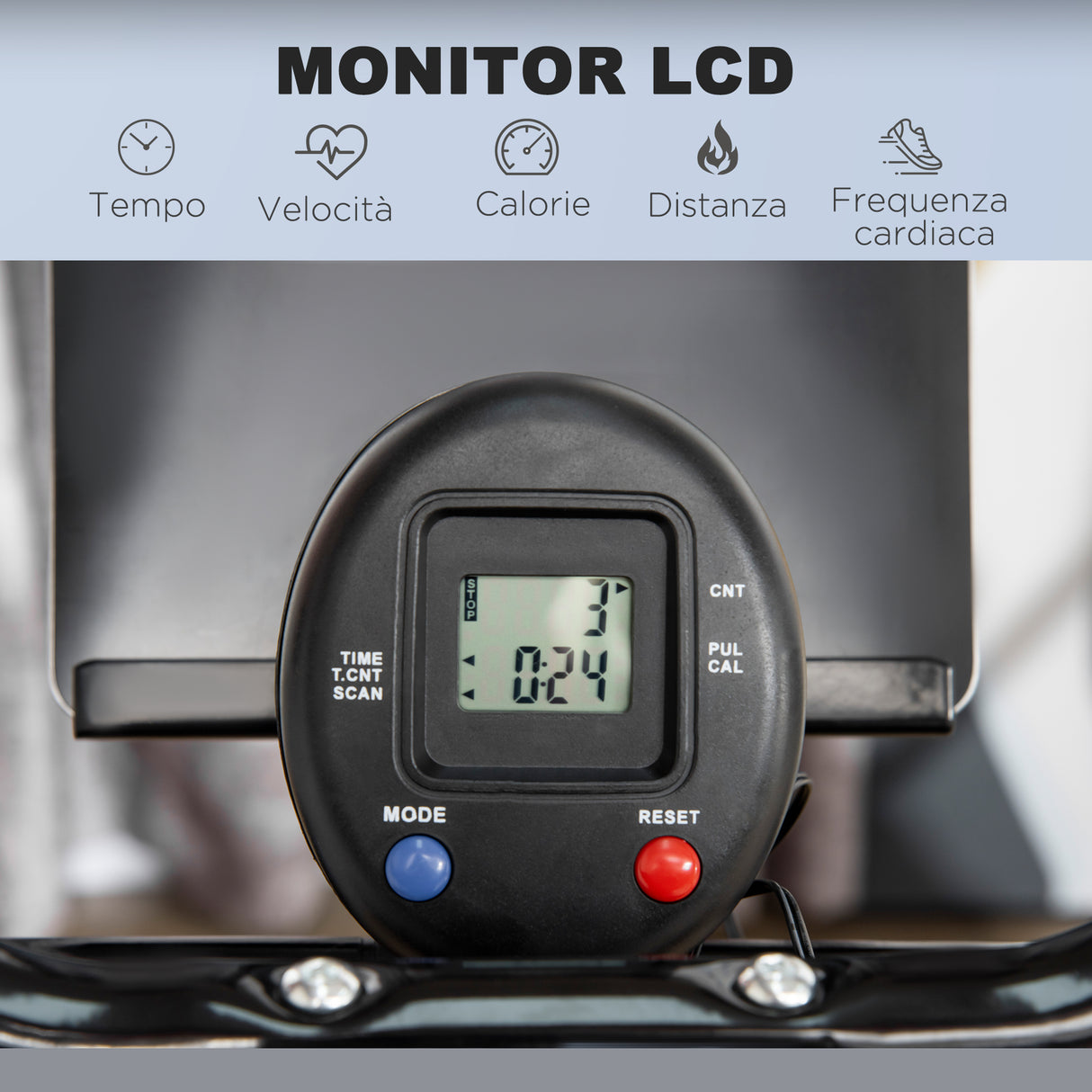 easycomfort easycomfort cyclette ellittica con 4 livelli di resistenza monitor lcd e 2 ruote in acciaio e abs 90x62x150 cm nero