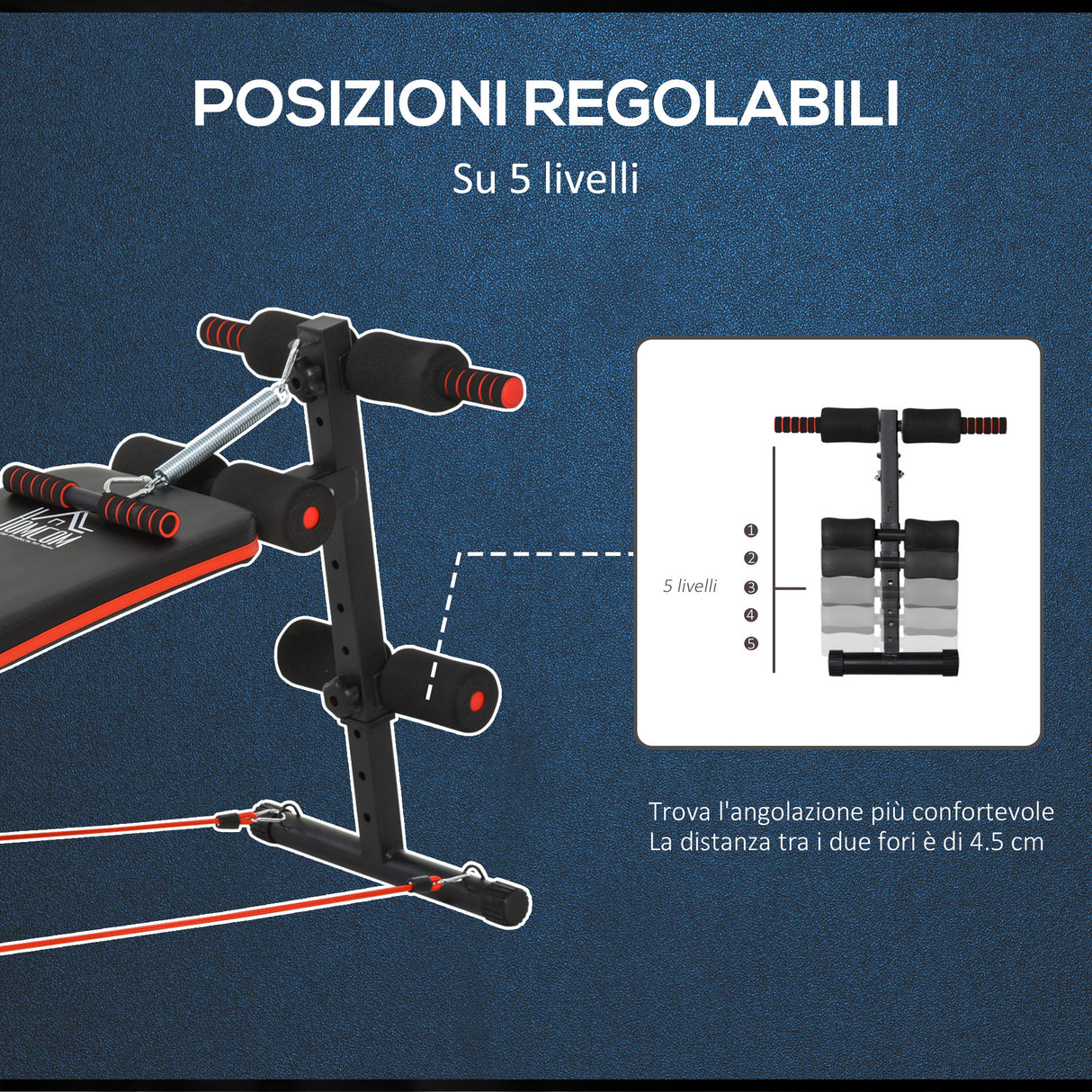 easycomfort easycomfort panca per addominali pieghevole e regolabile con imbottitura nera e rossa ean 8054144133287