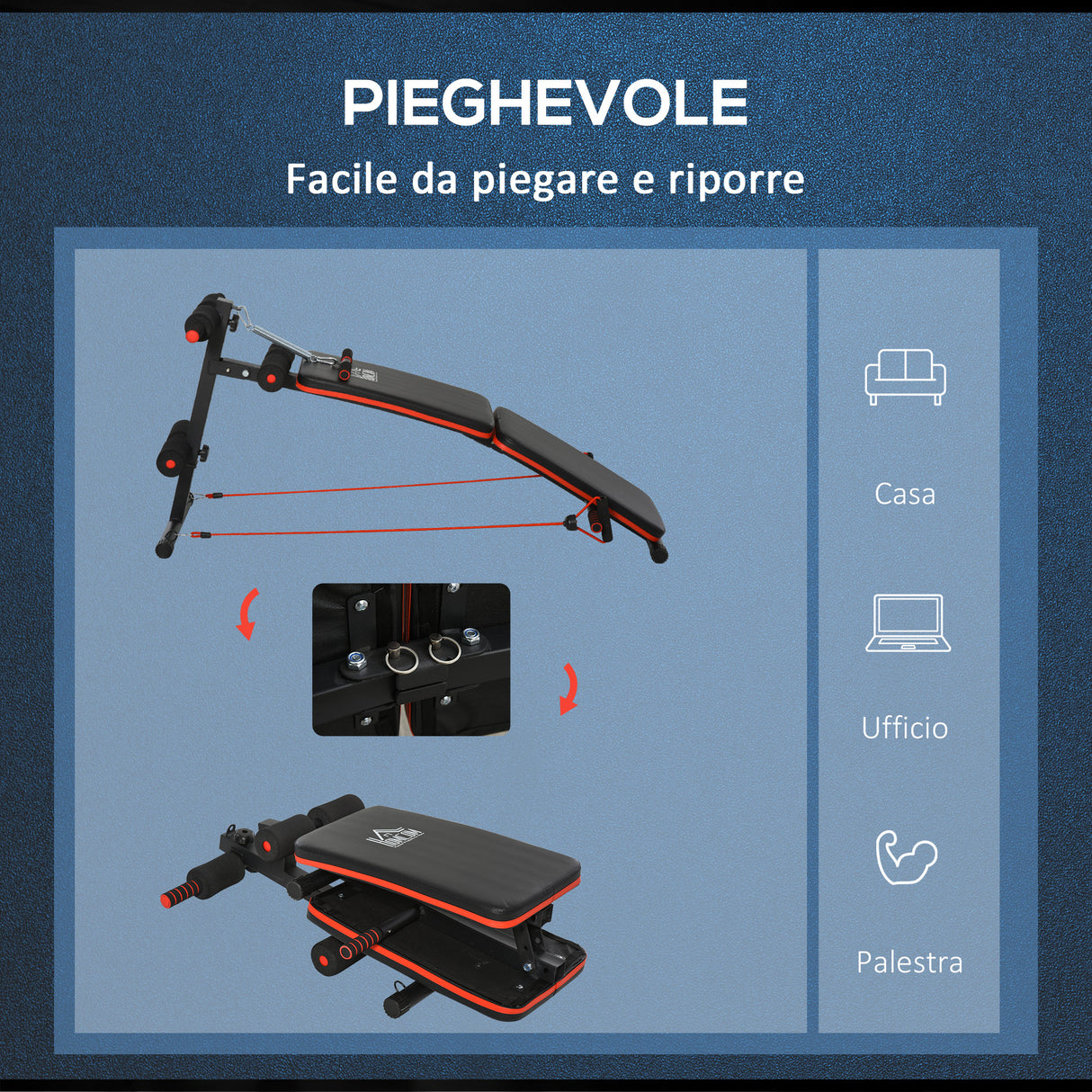 easycomfort easycomfort panca per addominali pieghevole e regolabile con imbottitura nera e rossa ean 8054144133287