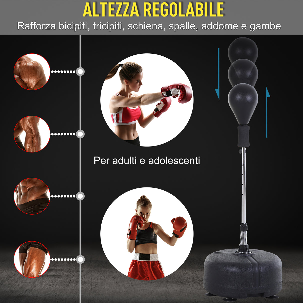 easycomfort easycomfort punching ball sacco boxe da terra con guantoni inclusi altezza regolabile ean 8054144136721