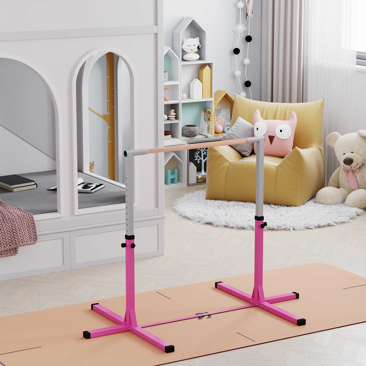 easycomfort easycomfort sbarra per ginnastica artistica o danza classica regolabile in altezza 92 150cm per bambini max 75 kg rosa ean 8055776912813