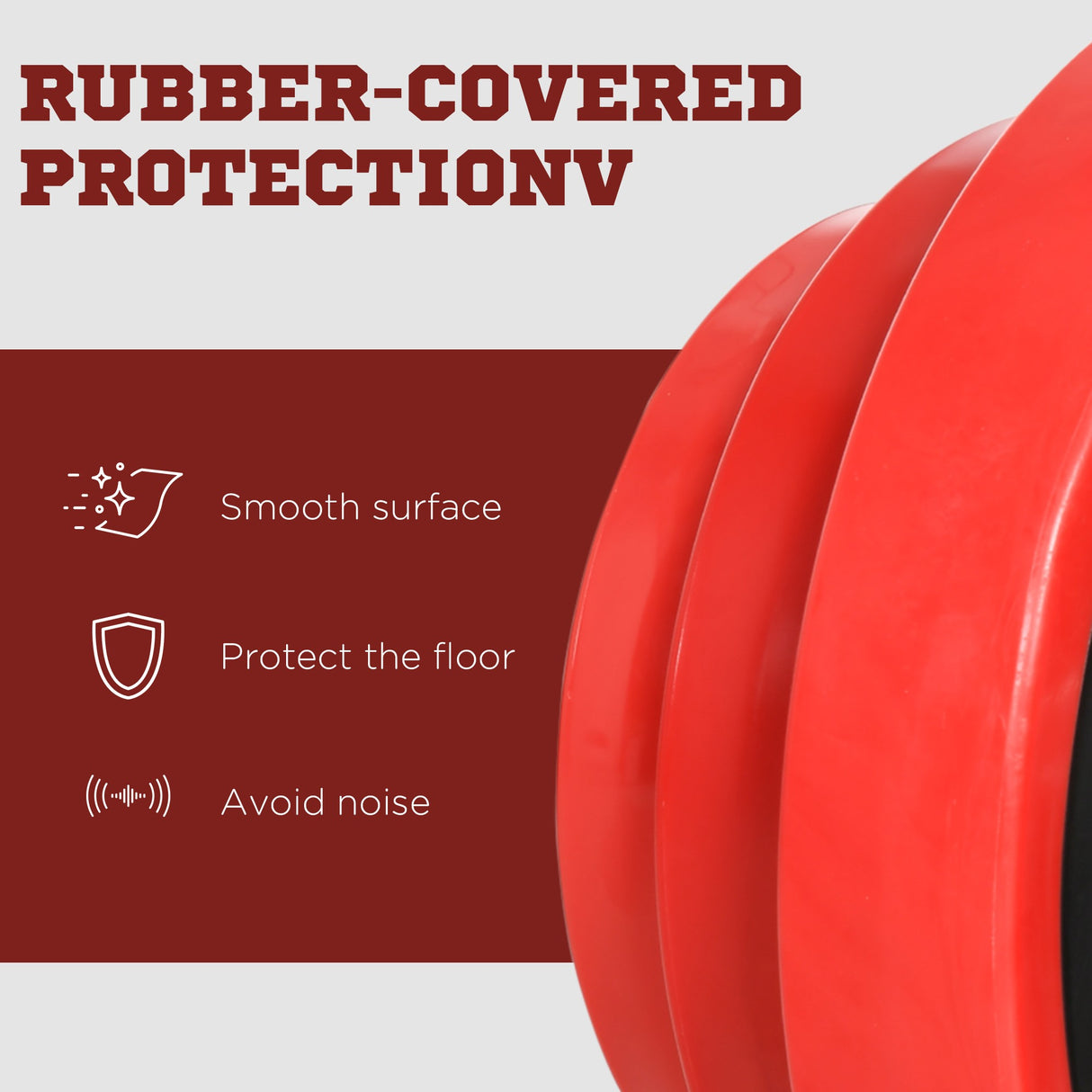 easycomfort easycomfort set manubri palestra con pesi da 40kg rivestiti in gomma in metallo e sabbia di ferro 45x26x26 cm rossa