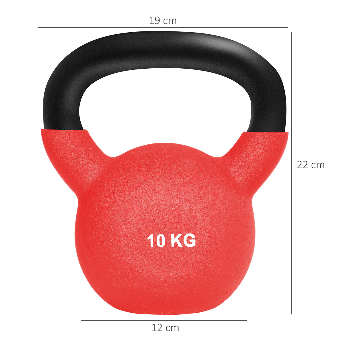 easycomfort easycomfort kettlebell 10 kg per allenamento bicipiti e spalle in metallo e neoprene 19x12x22 cm rosso
