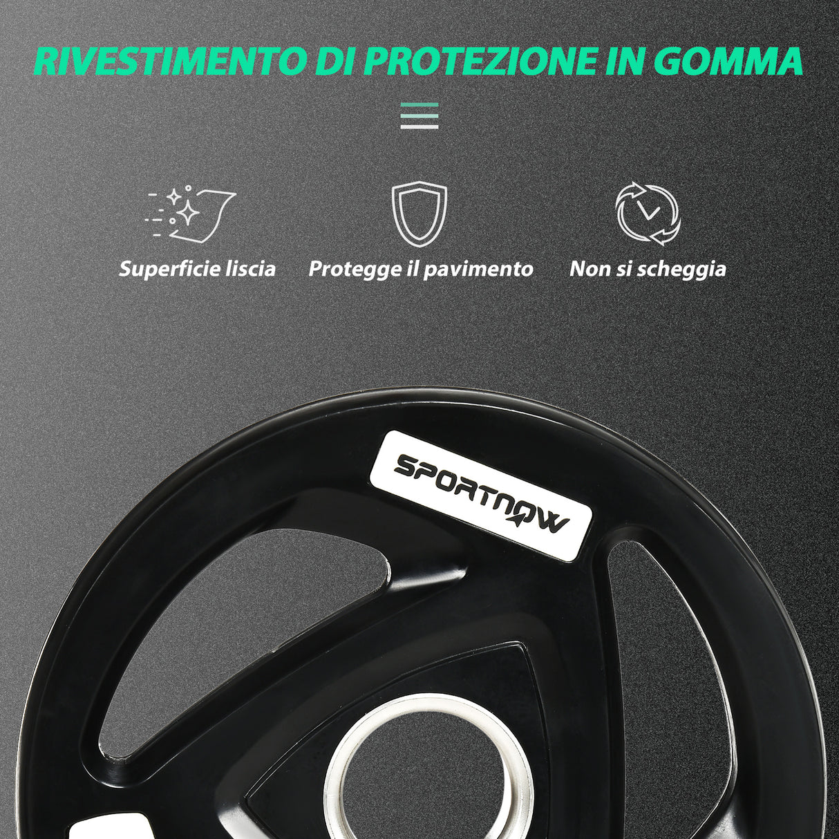easycomfort easycomfort set di 2 dischi pesi da 10kg in acciaio con rivestimento in gomma per bilanciere
