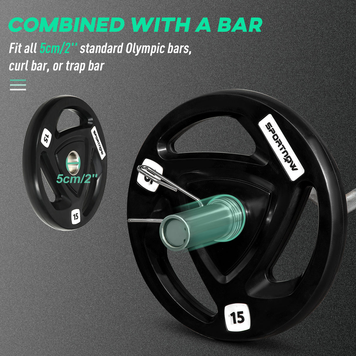 easycomfort easycomfort set di 2 dischi pesi da 15kg in acciaio con rivestimento in gomma per bilanciere