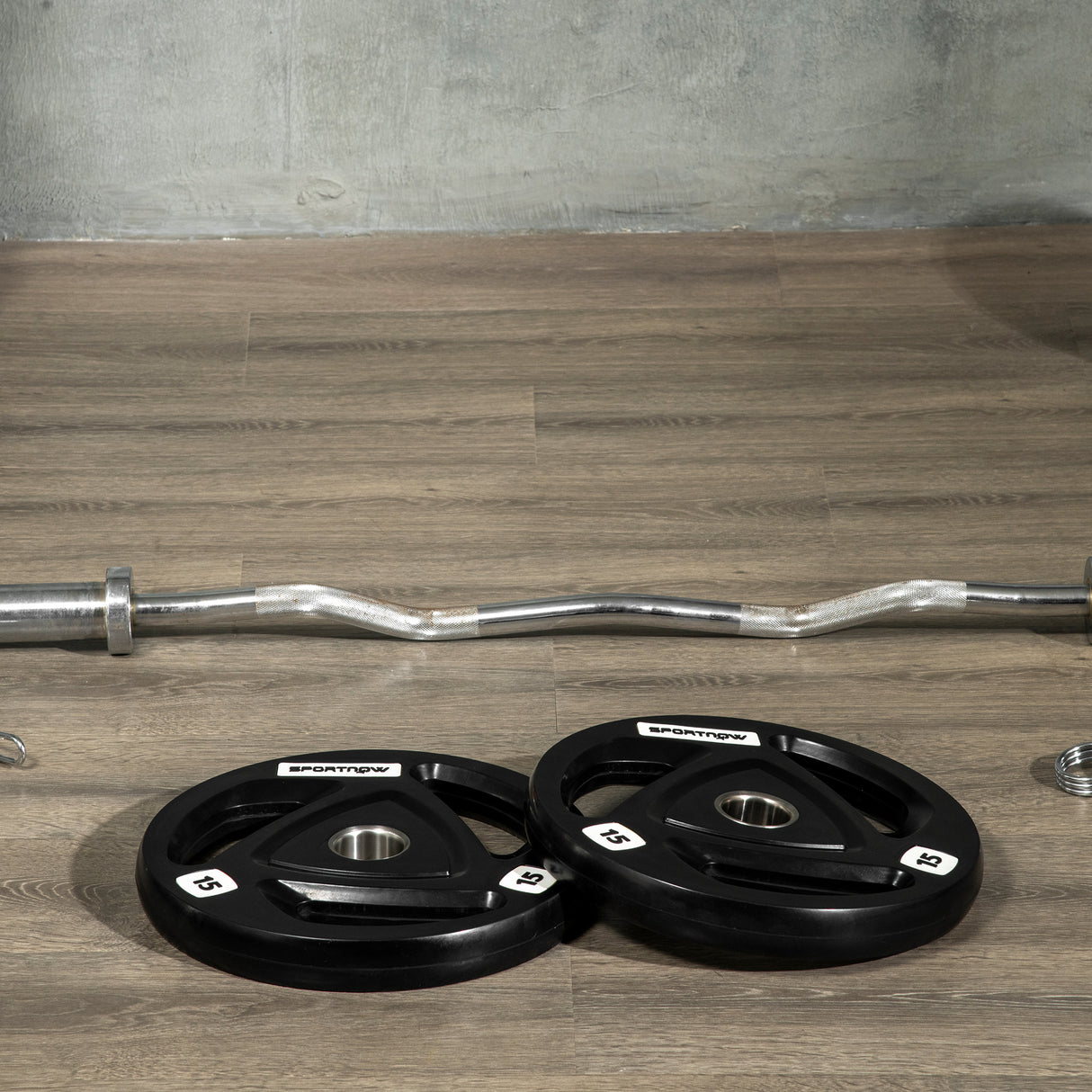 easycomfort easycomfort set di 2 dischi pesi da 15kg in acciaio con rivestimento in gomma per bilanciere