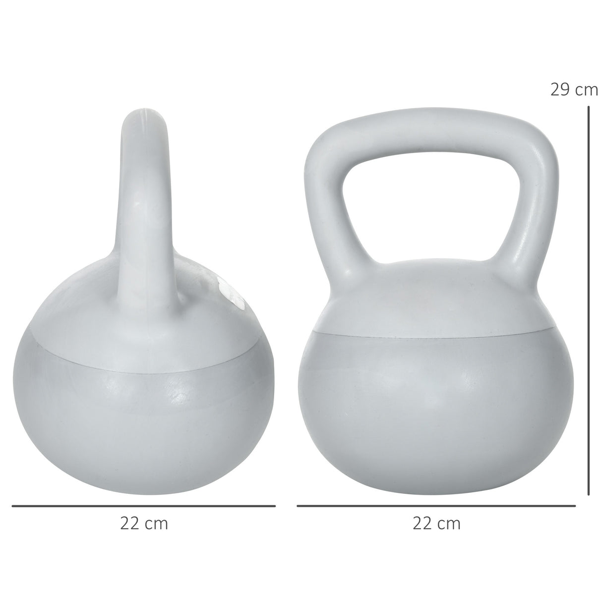 easycomfort easycomfort kettlebell 8kg in pvc e sabbia metallica per allenamento spalle e bicipiti 22x22x29 cm grigio