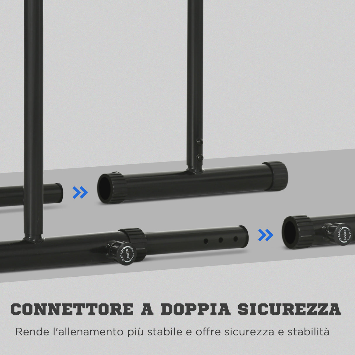 easycomfort easycomfort barra per dip in acciaio ad altezza regolabile con 6 lunghezze regolabili 90 102x65x80 90 cm nera