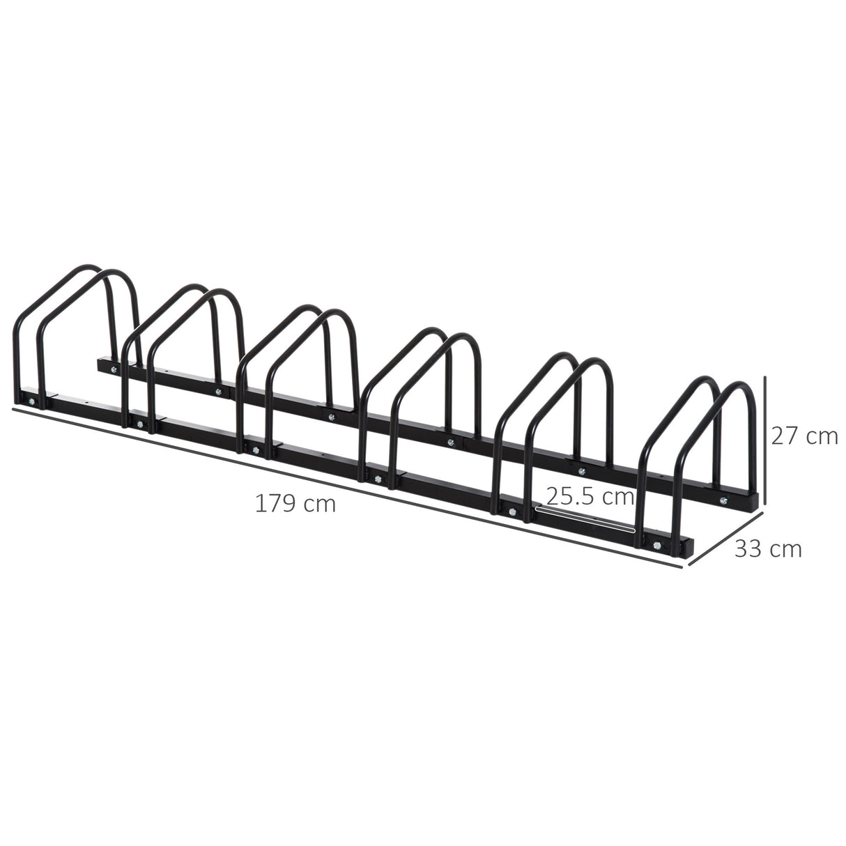 easycomfort easycomfort rastrelliera portabiciclette parcheggio per 6 biciclette in acciaio 179x33x27 cm nero