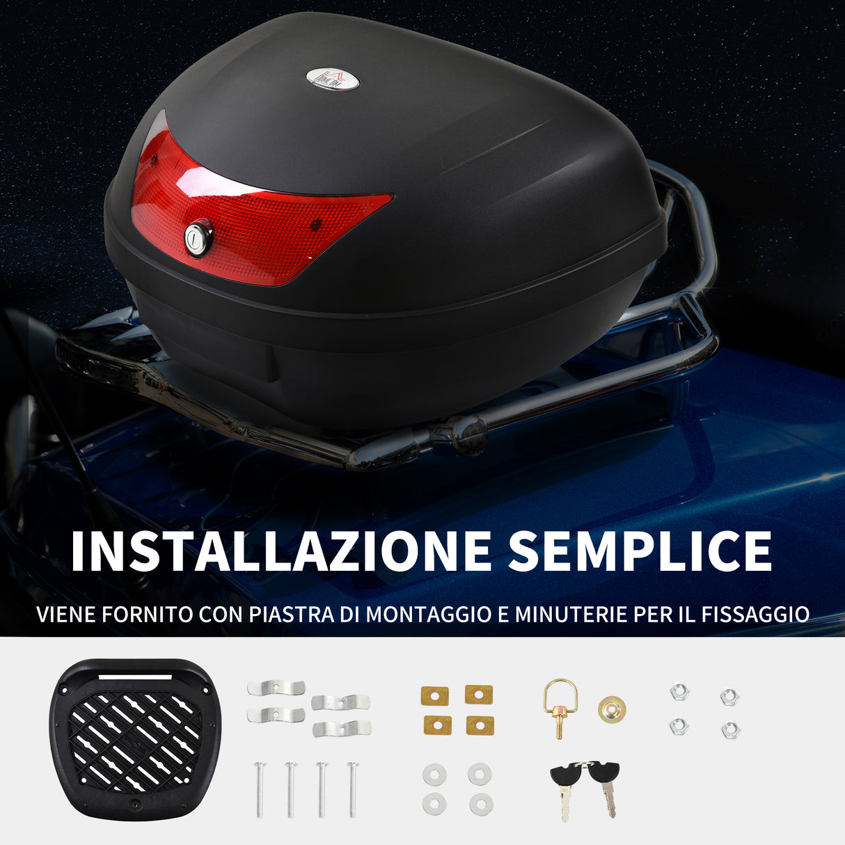 easycomfort easycomfort baule porta casco per moto 48l con 2 chiavi in pp nero 59 x 43 x 33cm ean 8054111843515