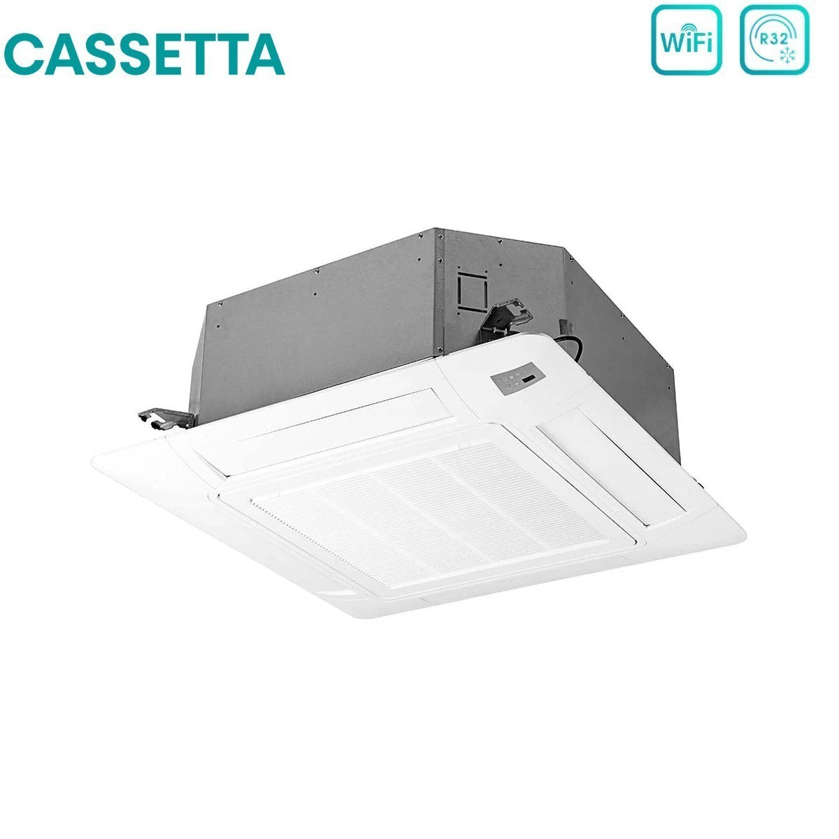 Climatizzatore Condizionatore Hisense Dual Split Inverter a Cassetta 18+18 con 4AMW81U4RJC R-32 Wi-Fi Optional 18000+18000 con Telecomando e Pannello Incluso