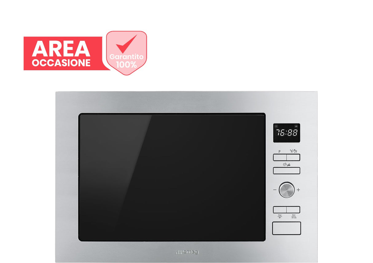 smeg area occasioni forno a microonde ad incasso smeg fmi425x 1000 w 25 litri a388xl595xp377 grill griglia al quarzo acciaio inossidabile