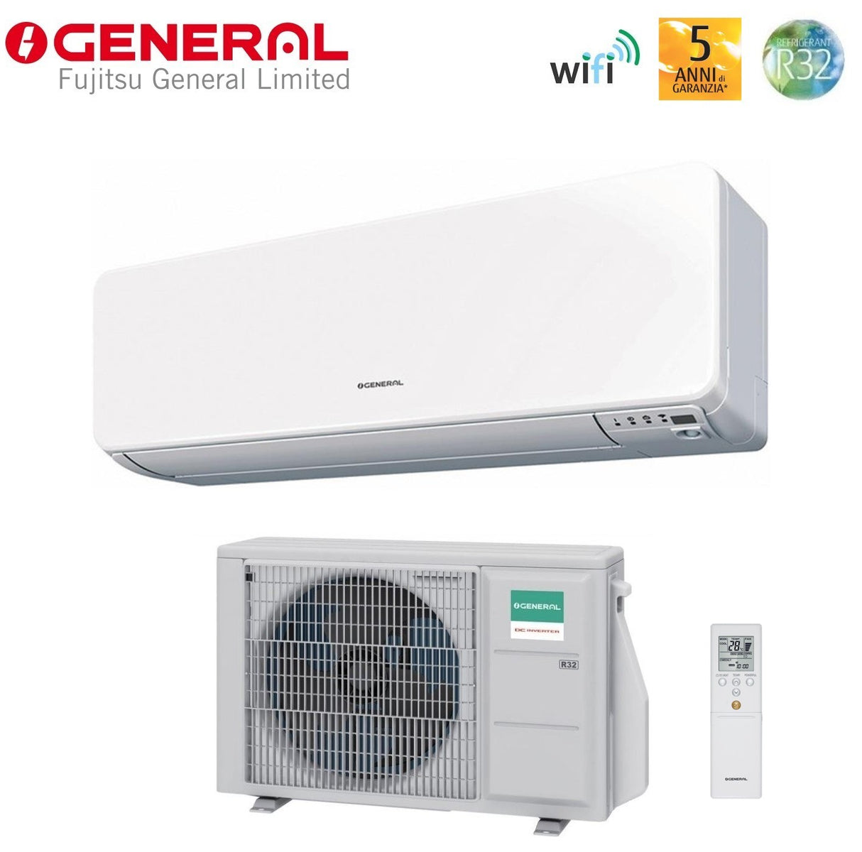 general fujitsu condizionatore general fujitsu inverter serie performance kg 7000 btu ashh07kgtg r 32 wi fi integrato
