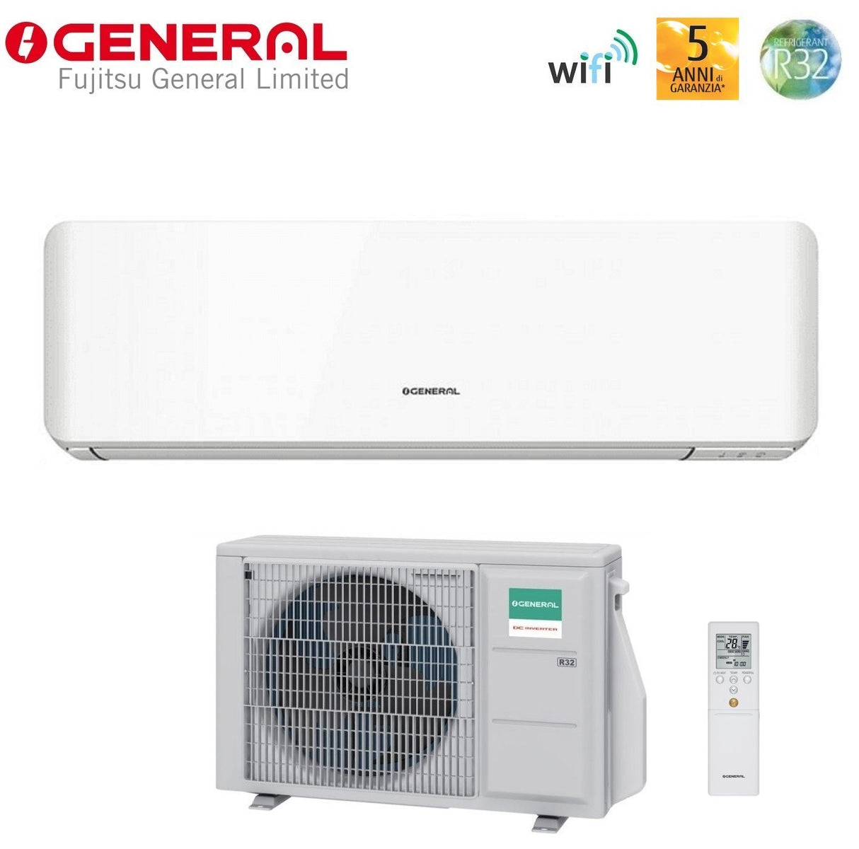 general fujitsu condizionatore general fujitsu inverter serie standard km 9000 btu ashh09kmcg r 32 wi fi integrato