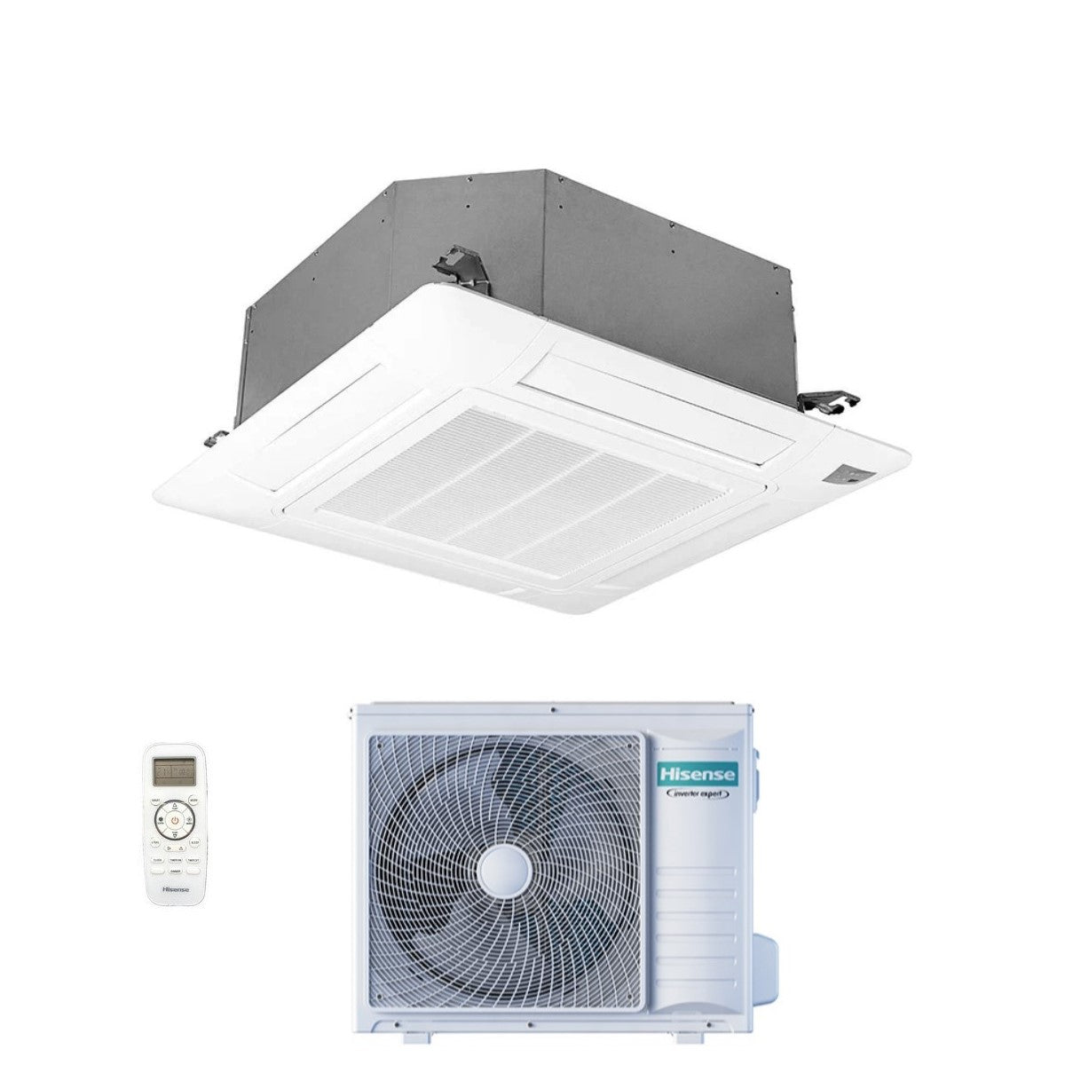 hisense condizionatore a cassetta hisense 24000 btu auc71ur4rgb4 auw71u4rj7 r 32 wi fi optional con telecomando e pannello incluso