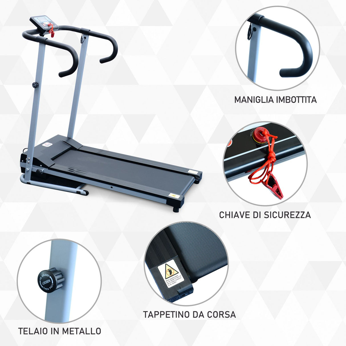 easycomfort easycomfort tapis roulant elettrico tapirulan salvaspazio pieghevole e richiudibile velocita 10kmh con schermo lcd ean 8055776913926