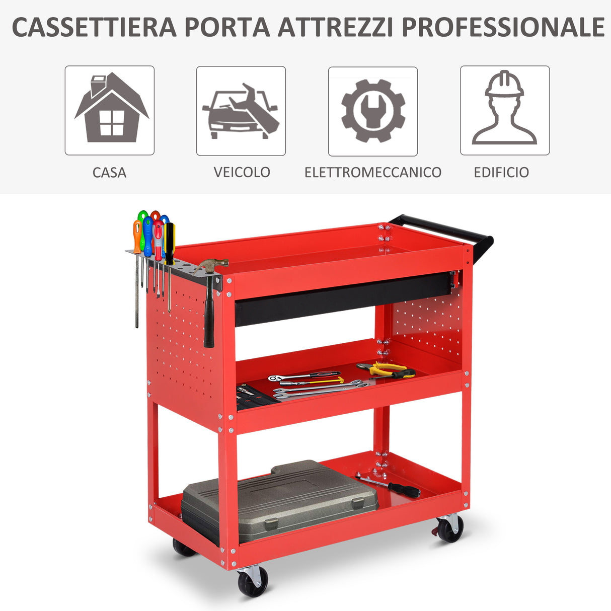 easycomfort easycomfort carrello portautensili da officina rosso 70x35x75.5cm ean 8054144134703
