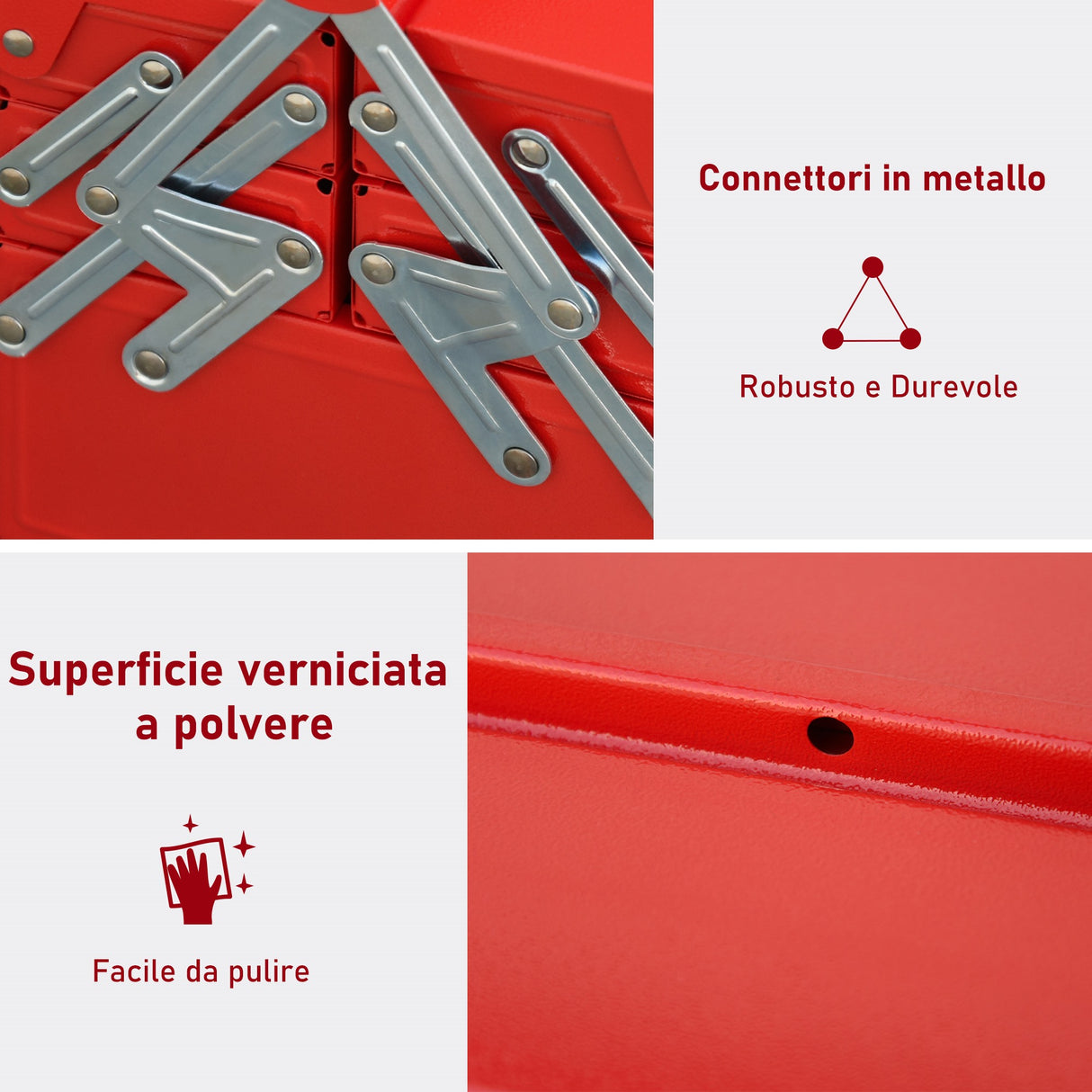 easycomfort easycomfort cassetta porta attrezzi in metallo pieghevole 5 vassoi 3 ripiani ean 8054111843904