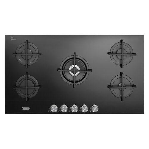 de longhi piano cottura a gas de longhi life nsl 590 nc 5 fuochi l90xp51 vetroceramica nero ean 8024651211303