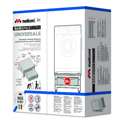 meliconi base rialzo per lavatrice e asciugatrice con cassetto estraibile a31xl62xp55 5 piedini regolabili e cinghia di sicurezza peso 1142 kg cinghia 6m ean 8006023292066
