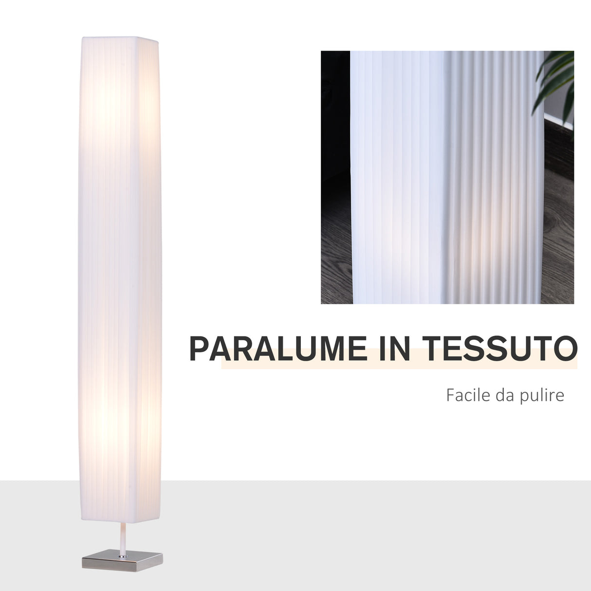 easycomfort easycomfort lampada da terra con piantana in tessuto bianco ean 8054111846752