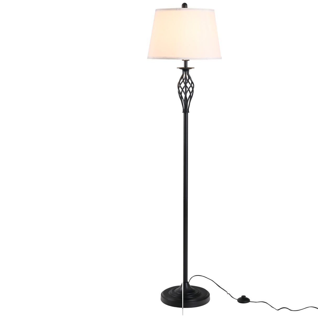 easycomfort easycomfort set 3 pezzi lampada da terra e 2 lampade da tavolo in metallo design vintage lampadine e27 nero e bianco ean 8054144133508