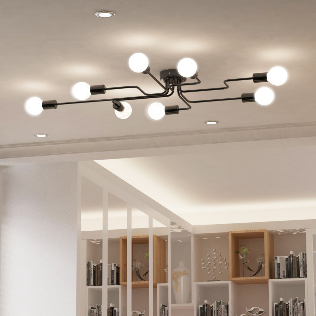 easycomfort easycomfort lampadario a soffitto moderno 8 luci illuminazione design industriale ean 8054111849647