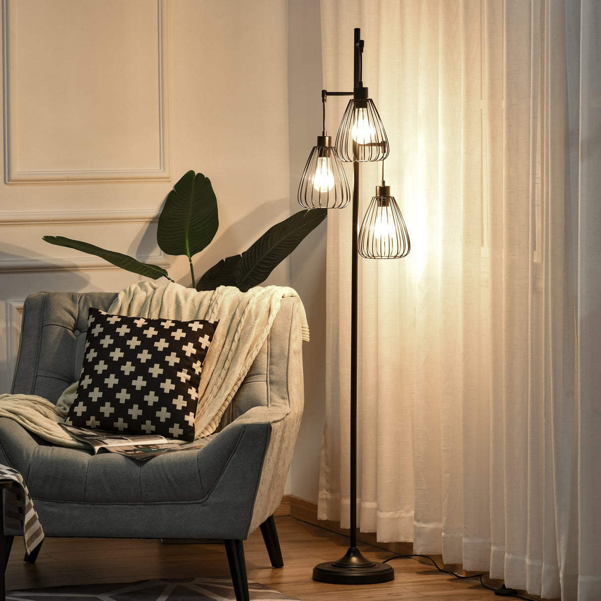 easycomfort easycomfort lampada da terra vintage industriale in metallo nero lampada a piantana da terra moderna 35 x 170cm ean 8054144133942