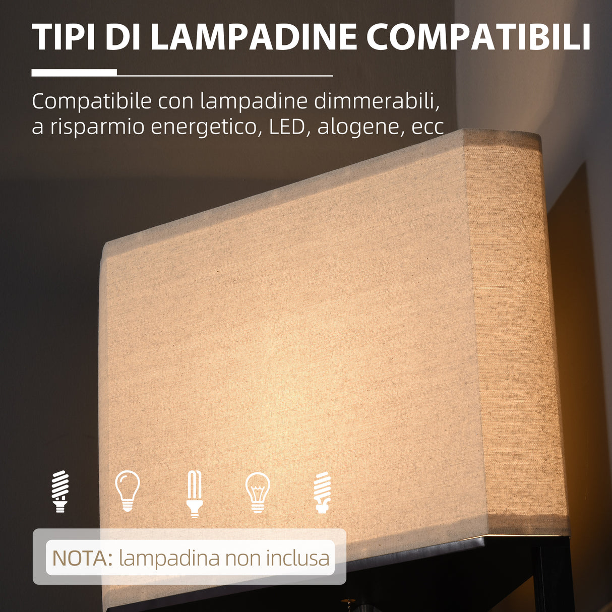 easycomfort easycomfort lampada da terra angolare con ripiani e paralume in tessuto 50x37x159cm nero