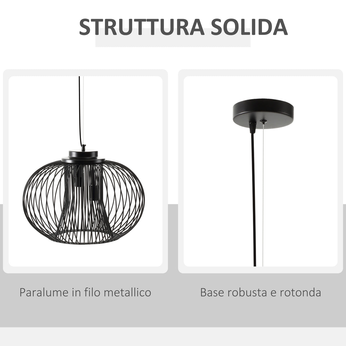 easycomfort easycomfort lampadario da soffitto design moderno con attacco e27 e altezza regolabile 50x150cm