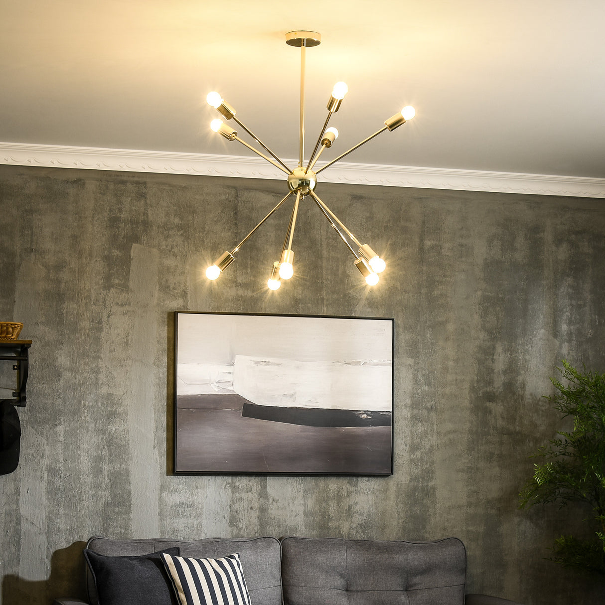 easycomfort easycomfort lampada a sospensione in metallo oro con 10 luci per cucina soggiorno e camera da letto 65x65x78 5 cm