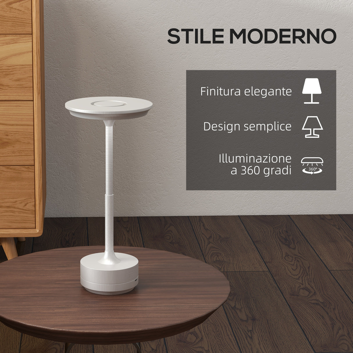 easycomfort easycomfort lampada senza filo touch luce led 3 tonalita e batteria ricaricabile 13x28 5cm argento