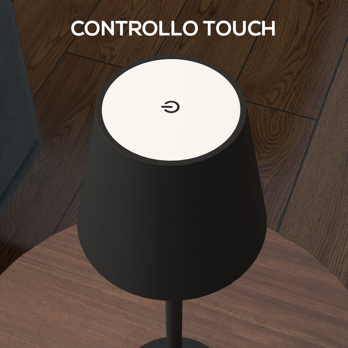 easycomfort easycomfort lampada da tavolo portatile in acrilico e metallo da 3600mah con cavo di ricarica 11 2x36 5 cm nero