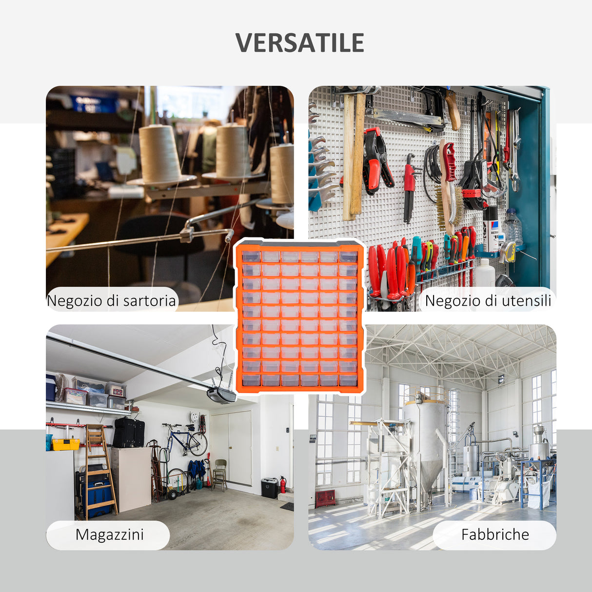 easycomfort easycomfort cassettiera box per accessori minuteria arancione 38x16x47.5cm ean 8054111847988