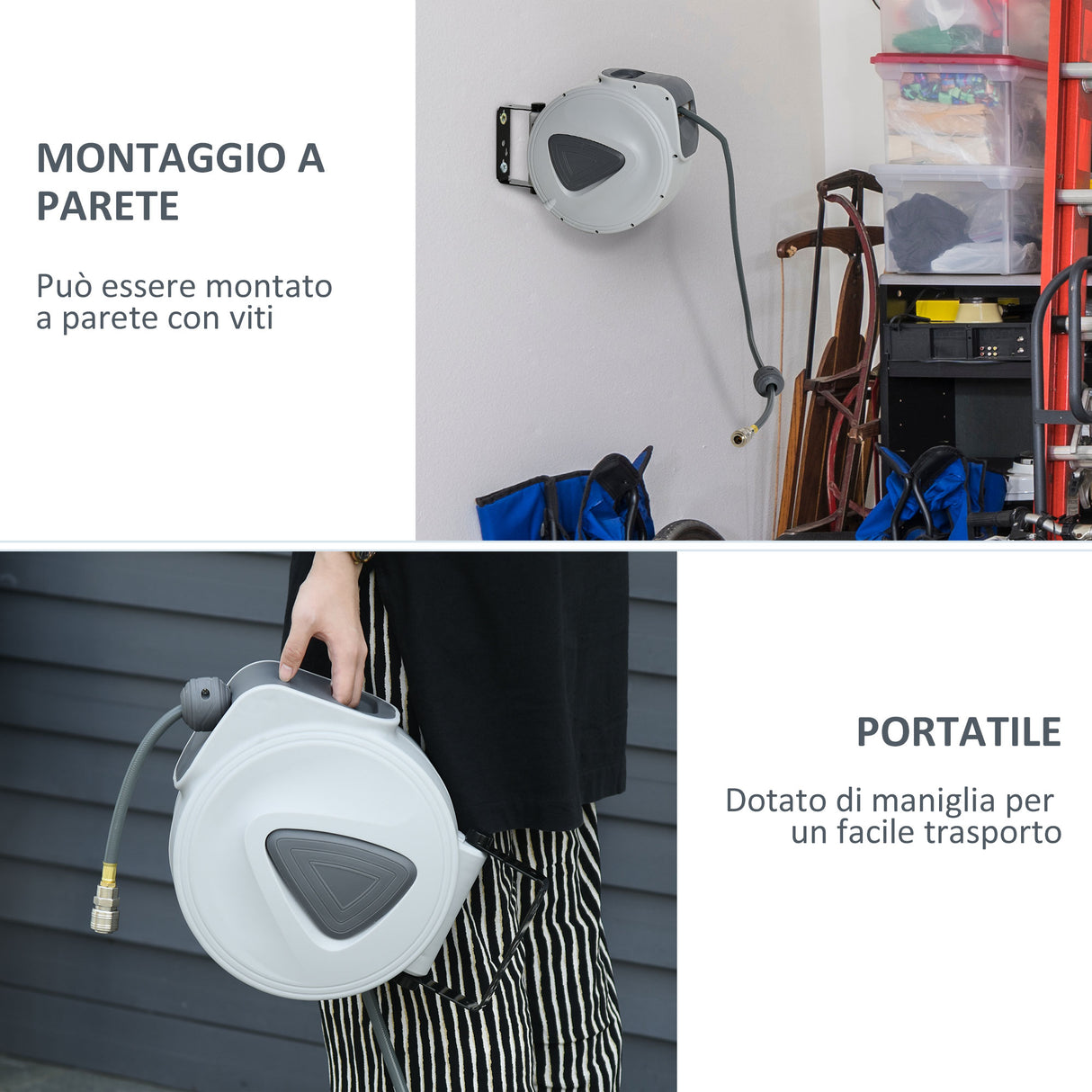 easycomfort easycomfort avvolgitubo automatico da parete con attacco 14 180 20 2m ean 8054144132020