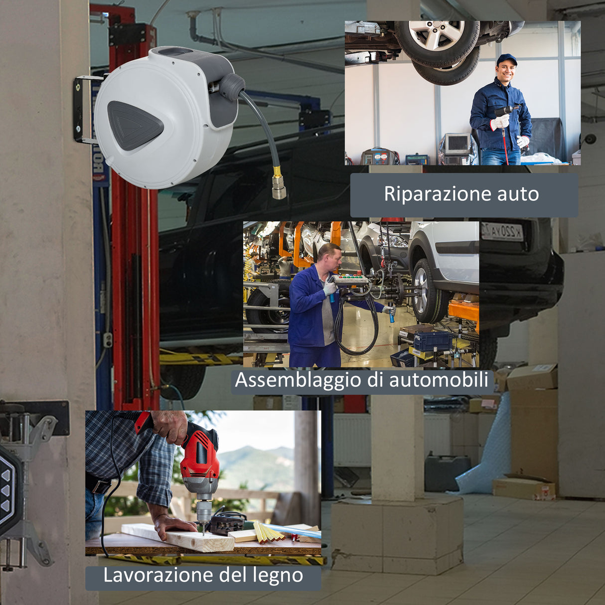 easycomfort easycomfort avvolgitubo automatico da parete con attacco 38 10 2m ruotabile di 180 ean 8054111844956