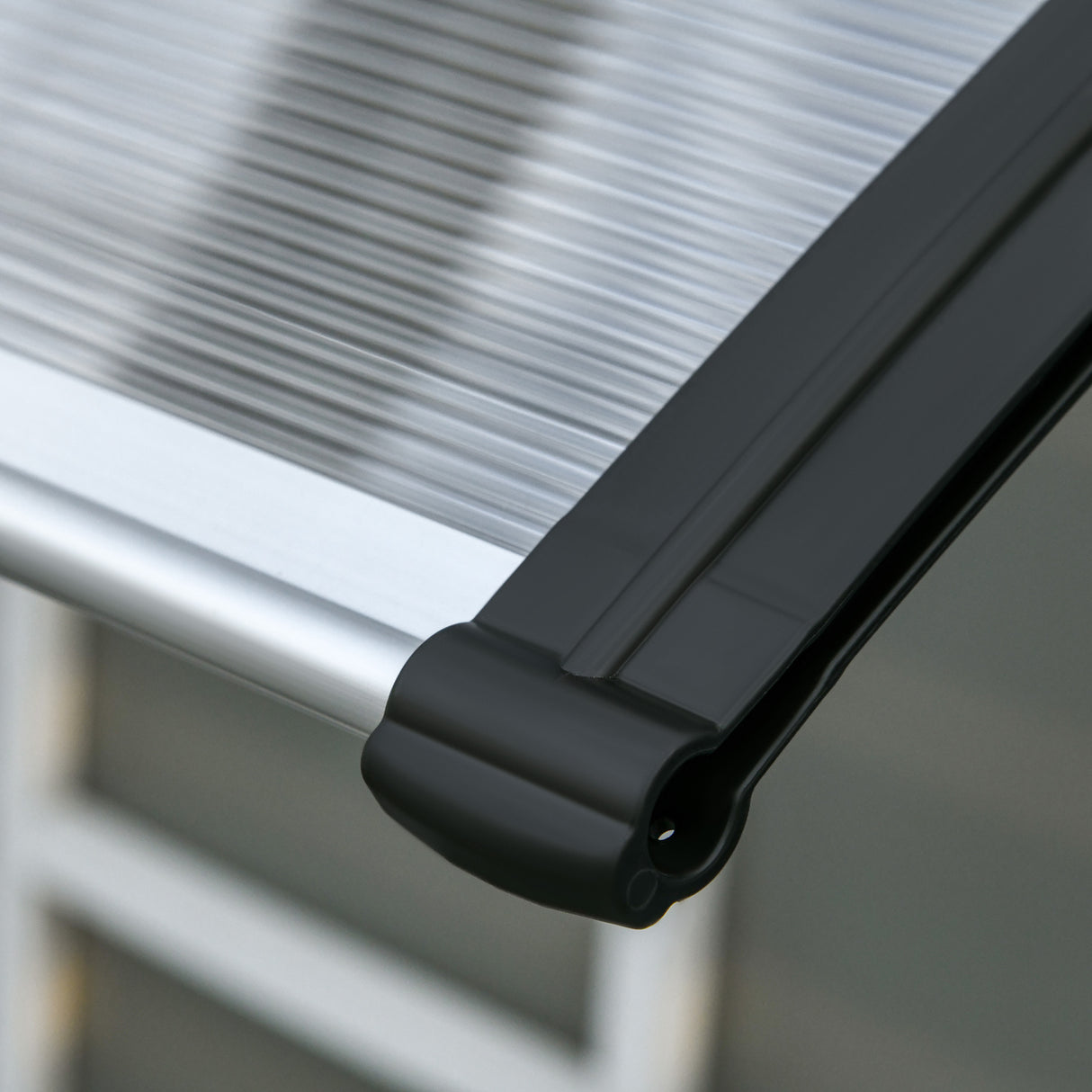 easycomfort easycomfort pensilina da esterno per finestre e porte in policarbonato e alluminio 110x60x18cm trasparente