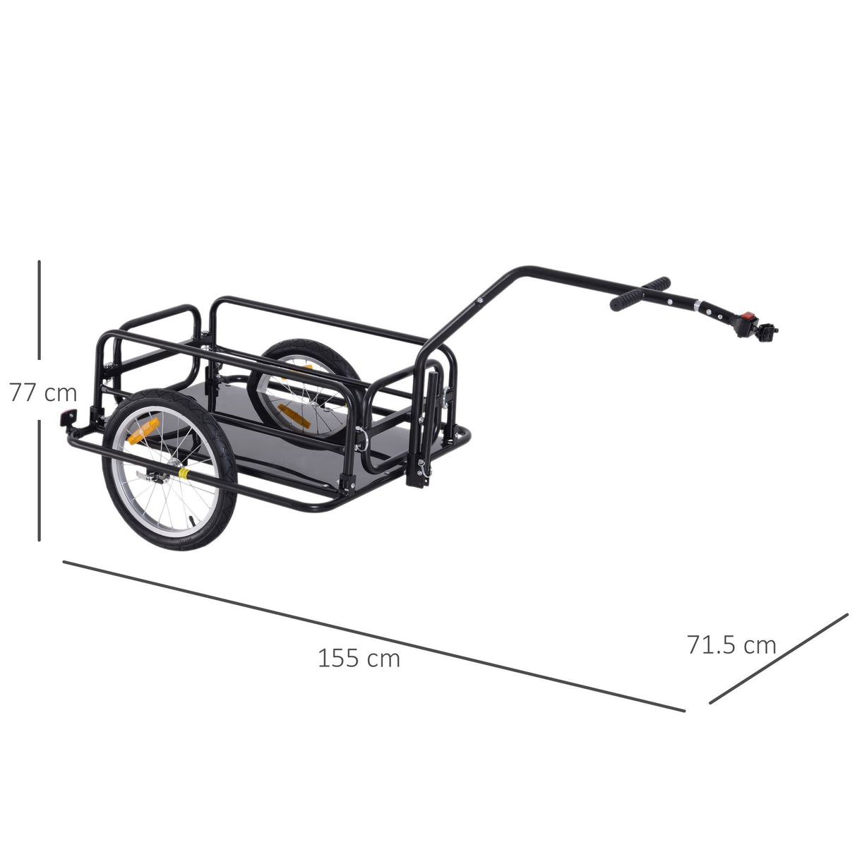 easycomfort easycomfort carrello rimorchio per bicicletta nero 156x72x82cm portata 36kg ean 8054144133515