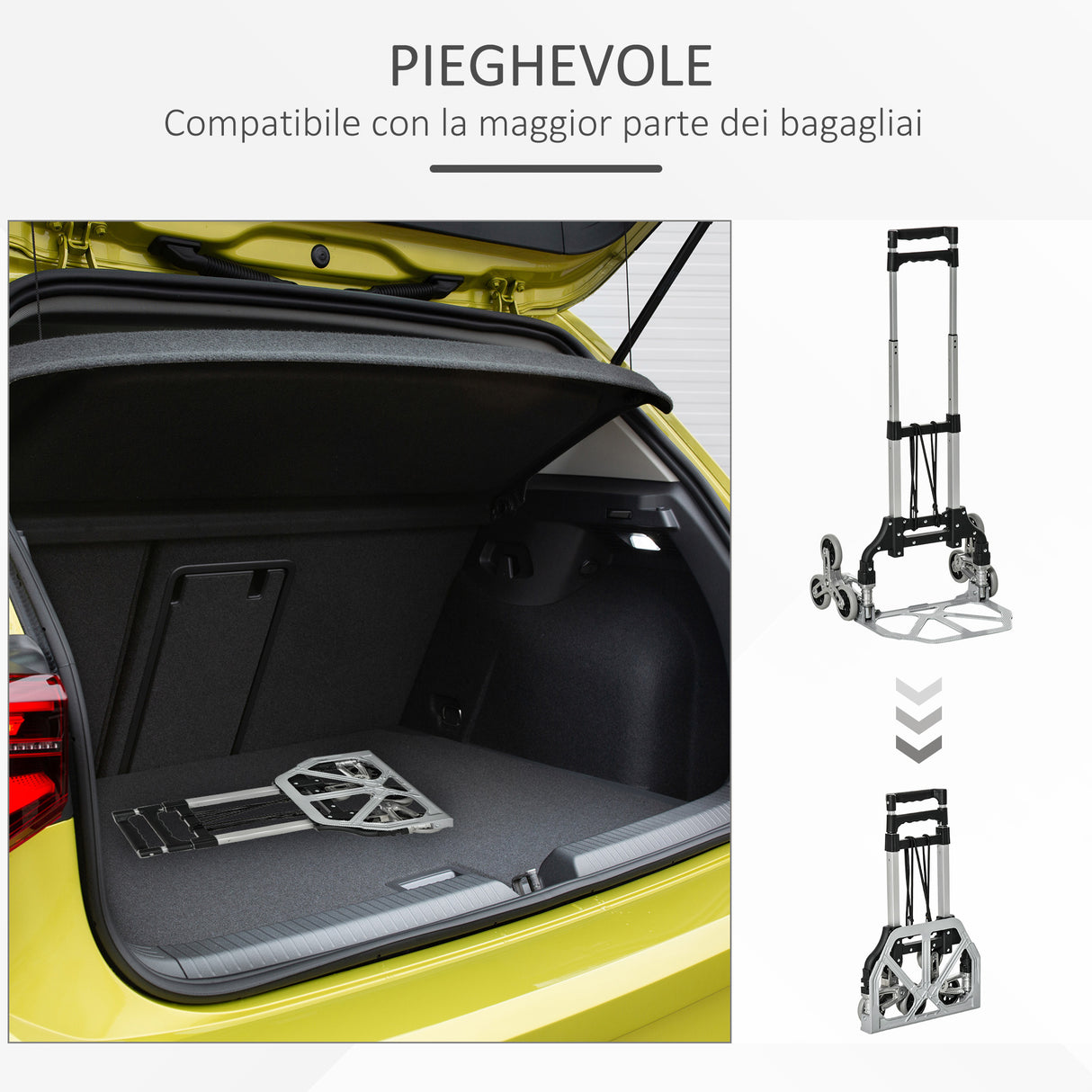 easycomfort easycomfort carrello portapacchi pieghevole in alluminio con 6 ruote per scale carico 70kg ean 8054111845649