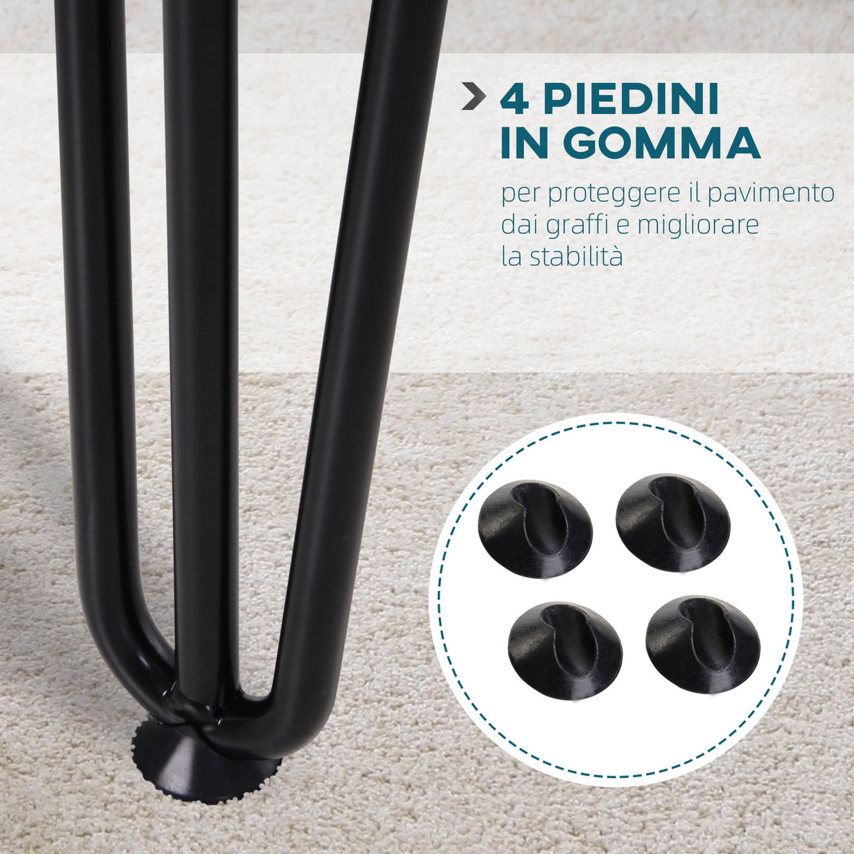 easycomfort easycomfort gambe per tavoli set 4 pezzi in acciaio preforato con 20 viti incluse 12x12x71 cm nero
