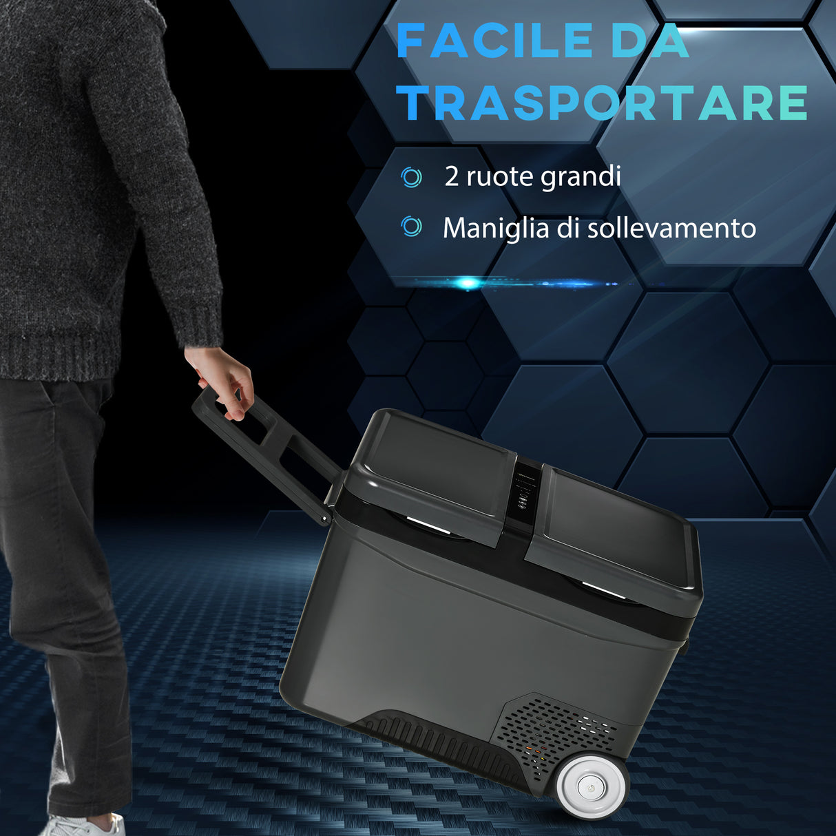 easycomfort easycomfort frigo portatile elettrico a compressore da 35l con maniglia telescopica e ruote frigorifero piccolo da 1224v dc e 110240v ac per auto e camion