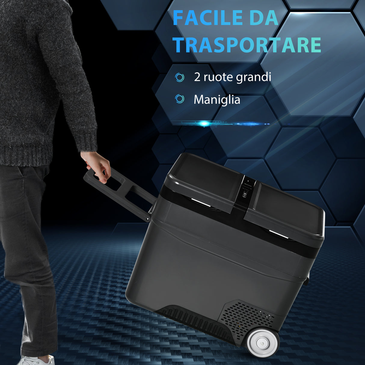 easycomfort easycomfort frigo portatile elettrico a compressore da 45l con maniglia telescopica e ruote frigorifero piccolo da 1224v dc e 110240v ac per auto e camion